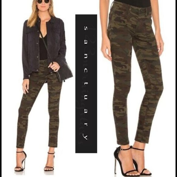 NWT Anthro SANCTUARY Porkchop Twill Pant Camo